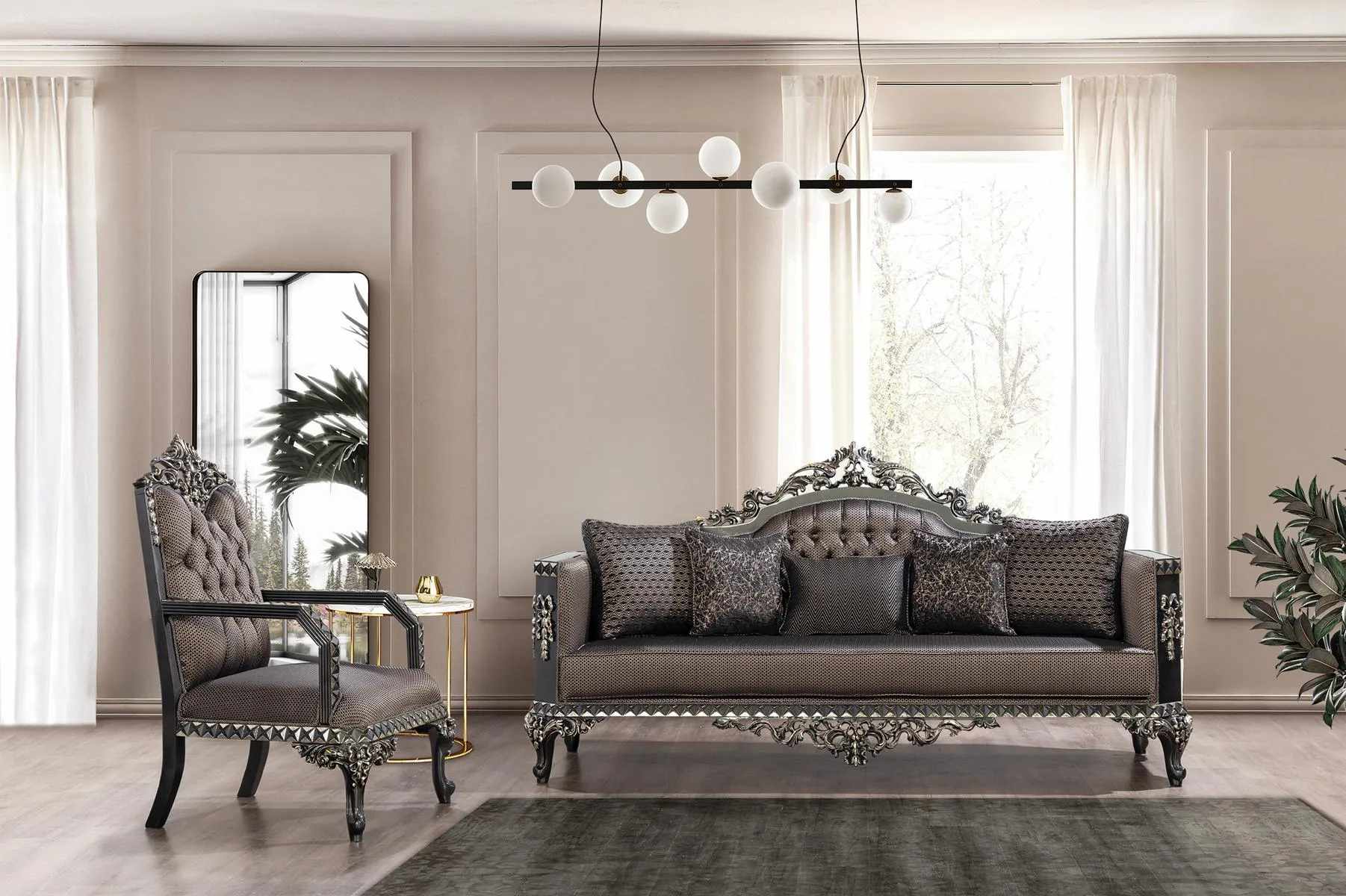 Luxus Chesterfield Sofagarnitur 3+1 Sitzer Klassische Sofa Barock