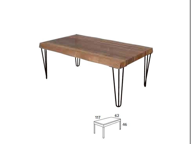 Wooden Couchtisch auf schwarzen Originalbeinen Wohnzimmer Original