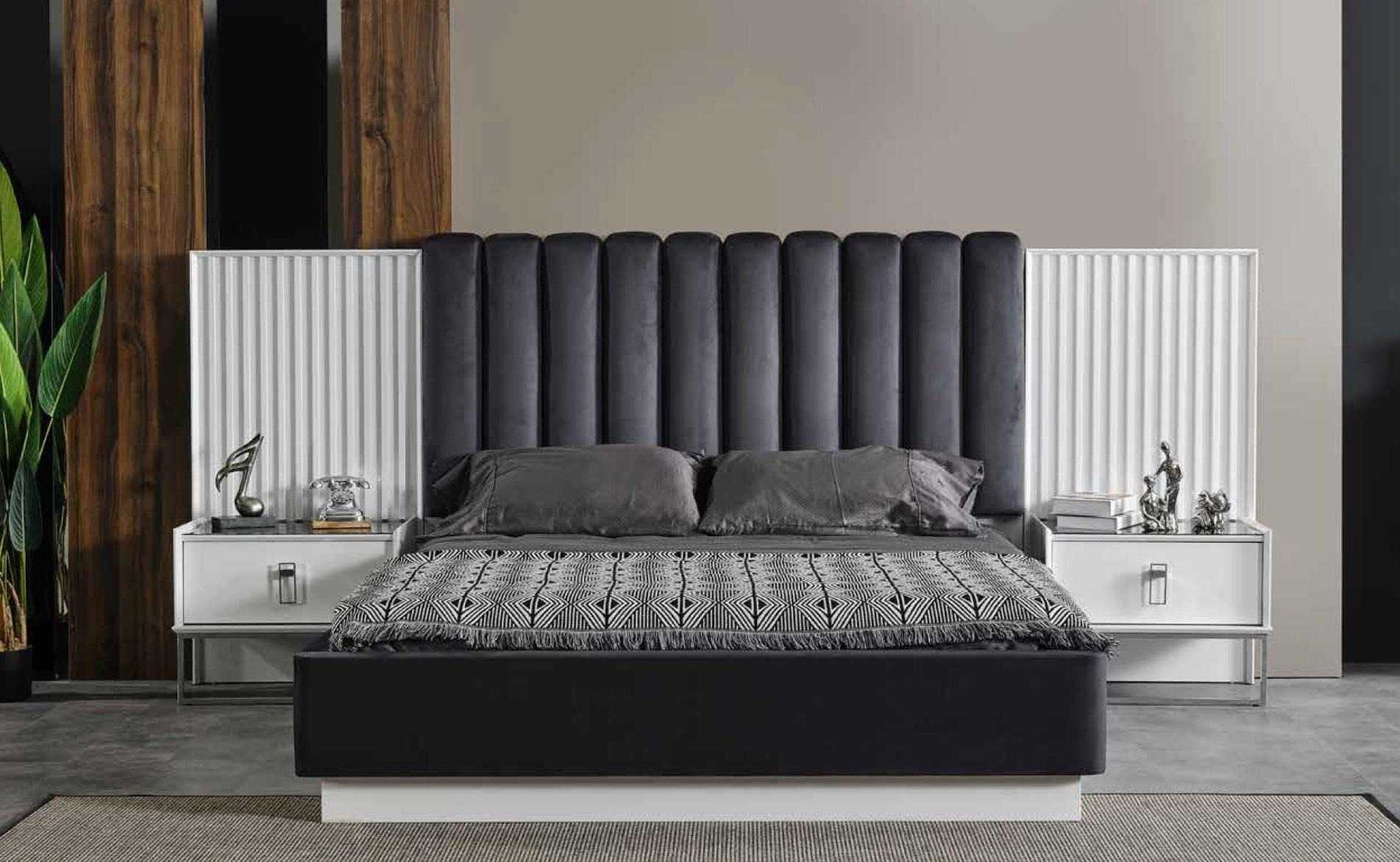 Design Doppelbett Bett Schlafzimmer Möbel 3tlg. Set Betten Komplett