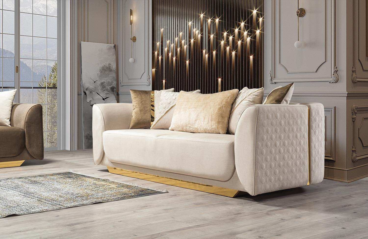 Design 3 Sitzer Relax Sofas Club Lounge Sofa Textil Polster Couch Stoff Couchen
