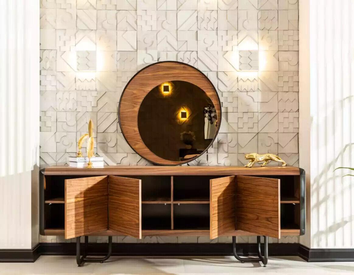 Luxus Sideboard Spiegel Holz Konsole Gruppe Schubladen Kommoden Konsolen