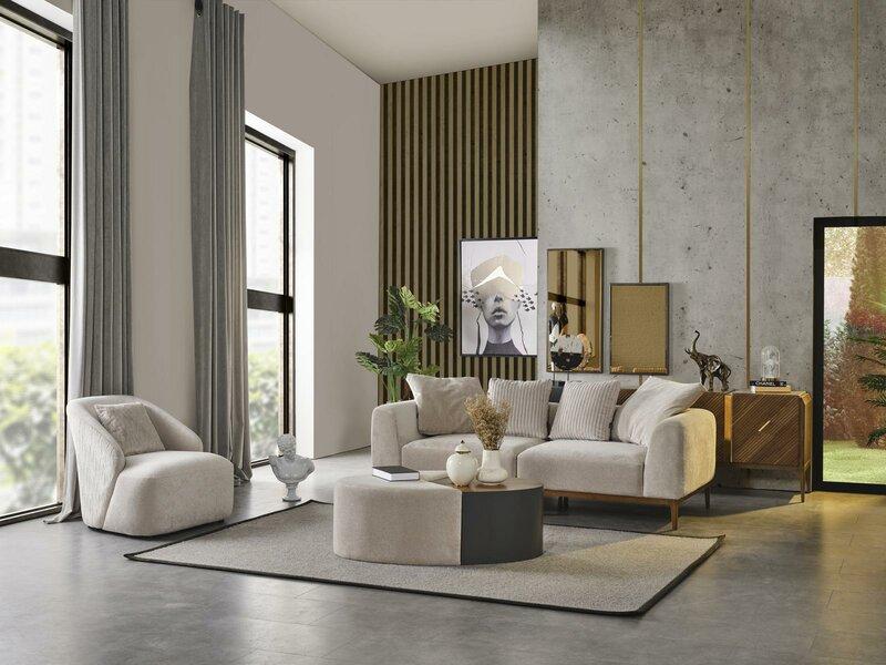 Set Sofagarnitur 31 Sitzer Couchtisch Luxus Garnitur Stoff 3tlg neu