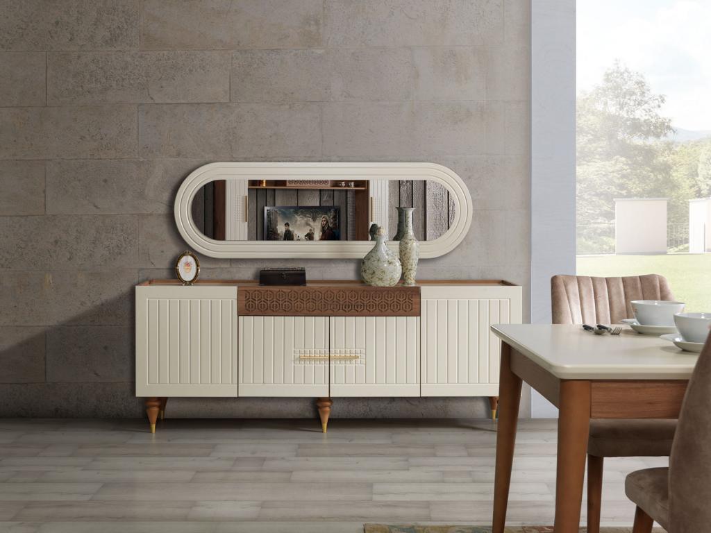 Set Kommode Spiegel Modern Garnitur Luxus Konsolen Schrank Sideboard Set