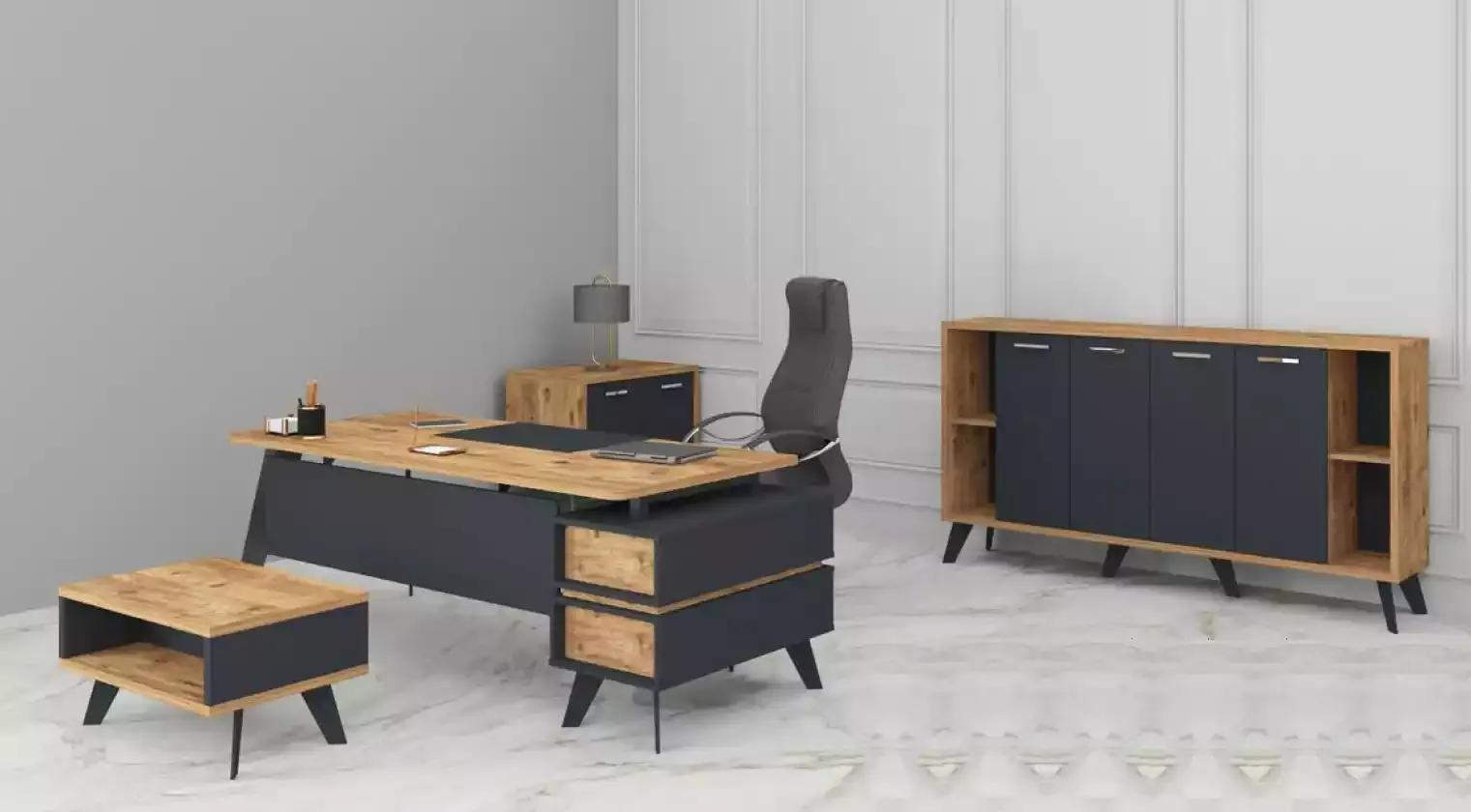 Einrichtung Büro Set Arbeitszimmer Schreibtische Schränke Tisch 4tlg