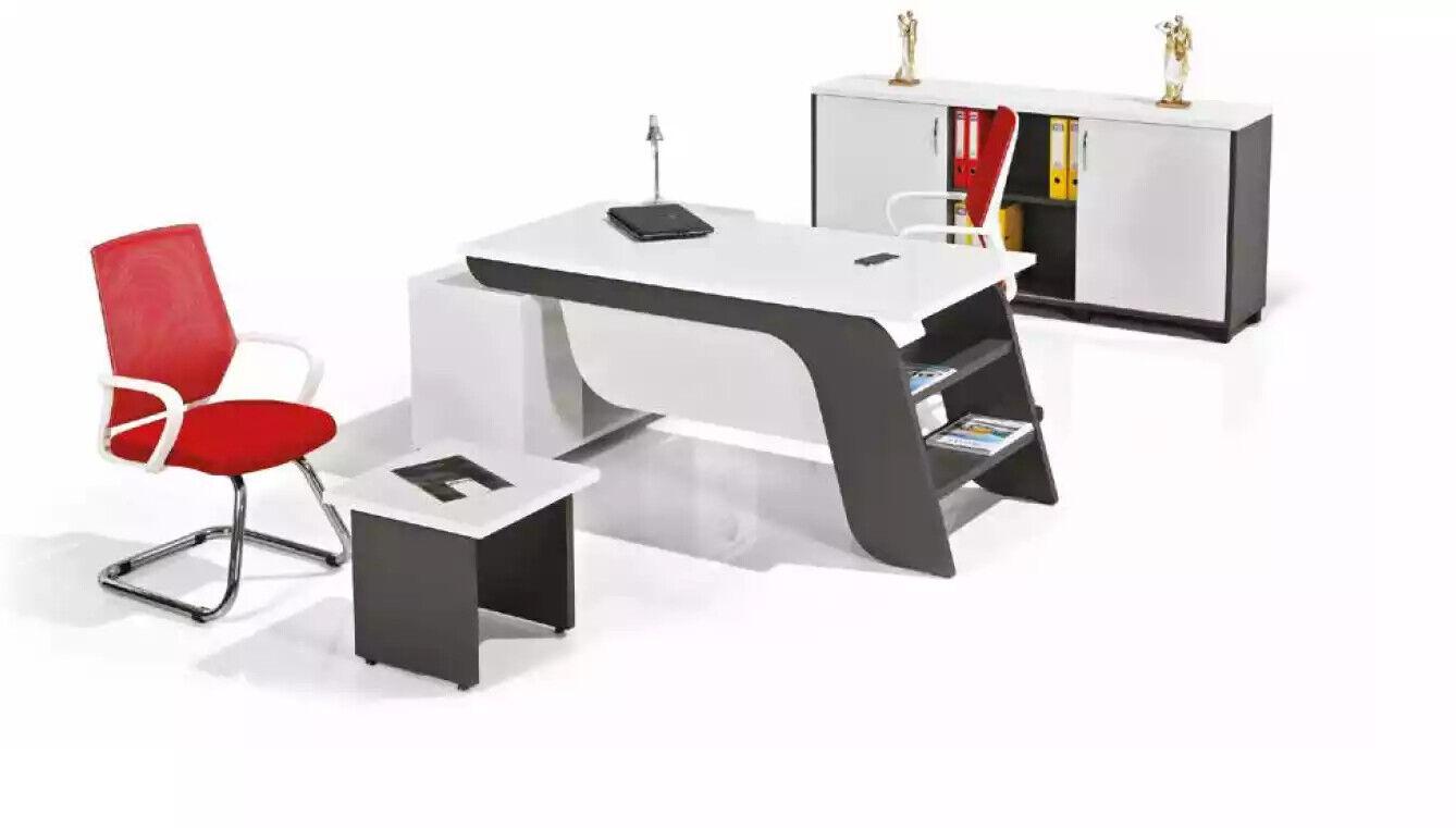 Weißes Büro Set Eckschreibtisch Büromöbel Schrank Couchtisch 3tlg Neu