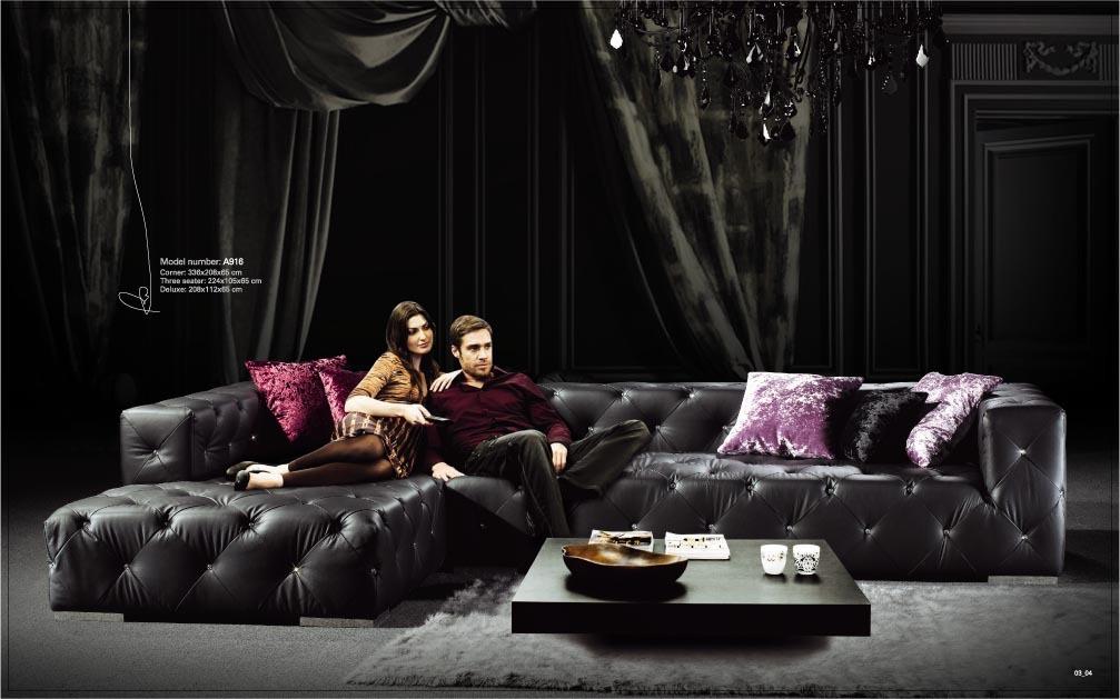 Ecksofa L-Form Chesterfield Luxus Sofa Schwarz Couch LedersofaEcksofa L-Form Chesterfield Luxus Sofa Schwarz Couch Ledersofa