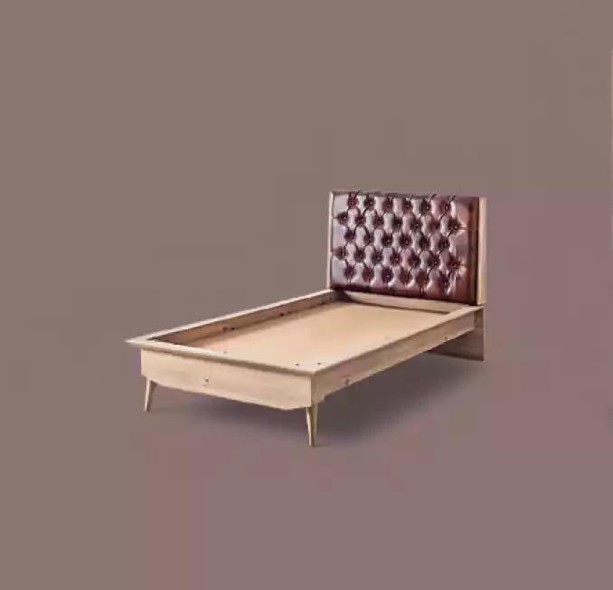 Bett Loft Holz Chesterfield 100x200cm Bettrahmen Gepolstertes Kopfteil