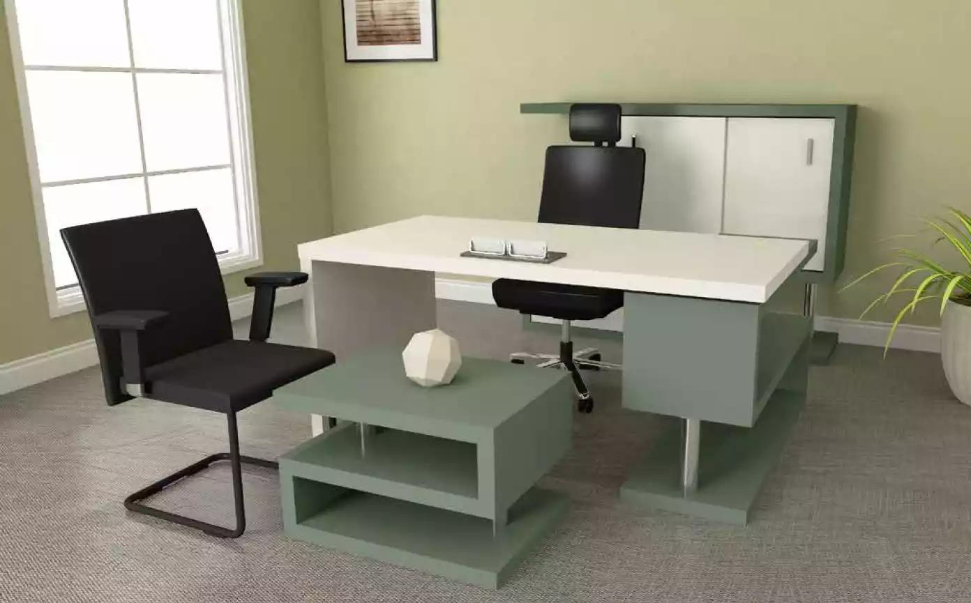 Moderner Büro Set Bürogarnitur Holzmöbel Schreibtisch Aktenschrank