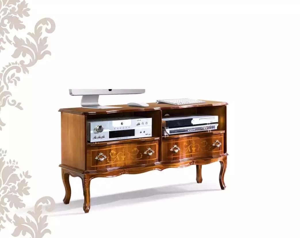 Klassisches Lowboard TV-Ständer RTV Schrank Schubladen Holz Design Neu