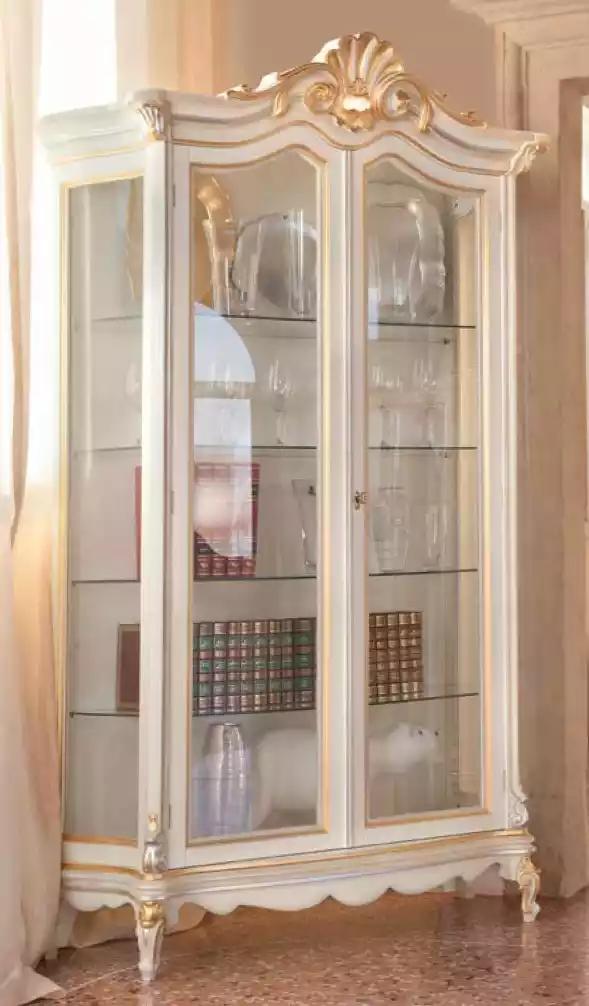 Klassische Qualität weiße Vitrine Luxusmöbel neu im Wohnzimmer Regal