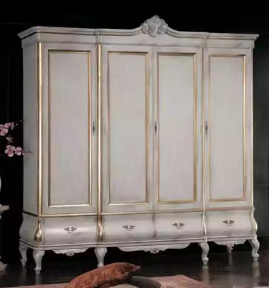 Weißer Luxus Kleiderschrank Massivholz Möbel Schlafzimmer Schränke Schrank