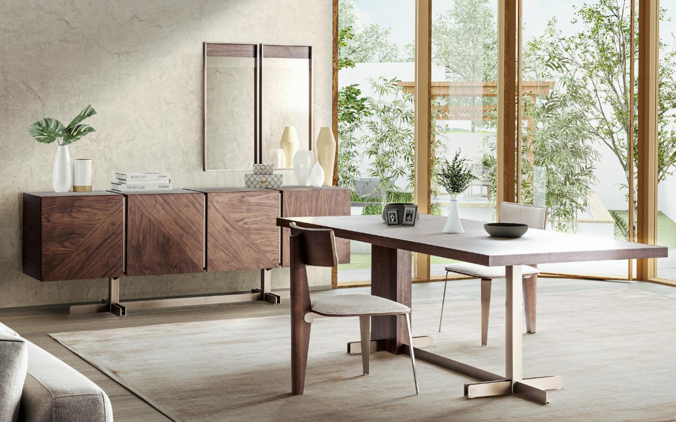 Esszimmer Esstisch Gruppe Stühle Sideboard 8tlg Holz Tisch Braun Essgruppe