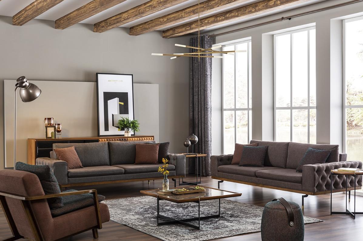 Gruppe Sofagarnitur 331 Sitzer Stoffsofa Sofa Sofas Stoff Sessel Grau