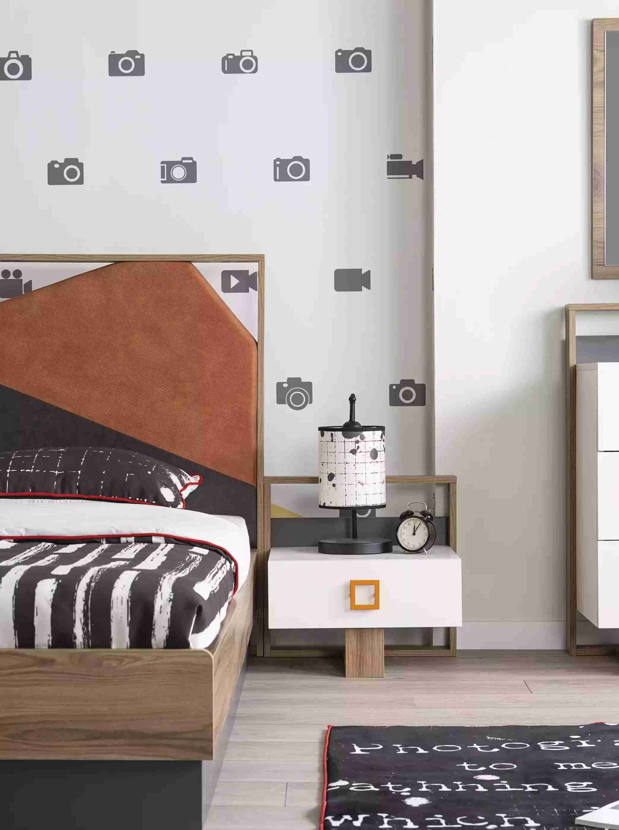 Nachttisch Nachtkonsole Kindernachttisch Kinderzimmer Holz Grau Modern