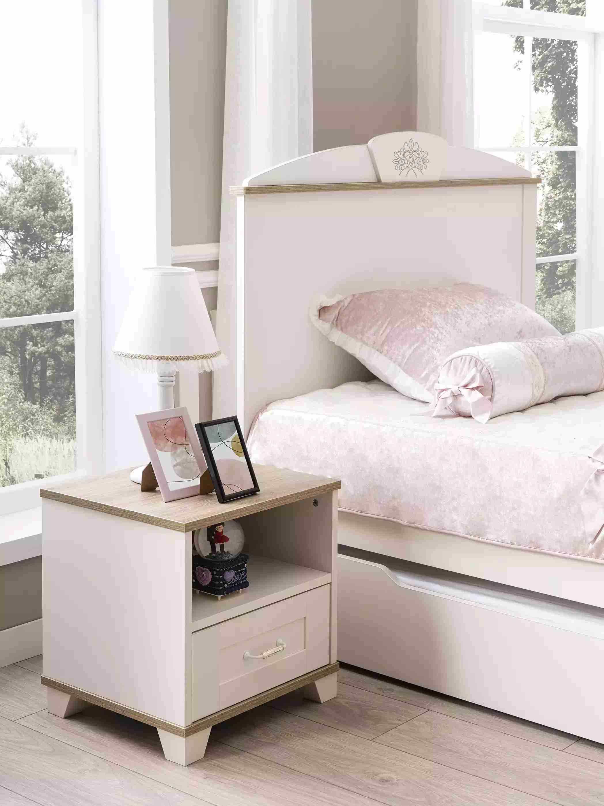 Kindernachttisch Design Nachttisch Nachtkonsole Kinderzimmer Holz Weiß
