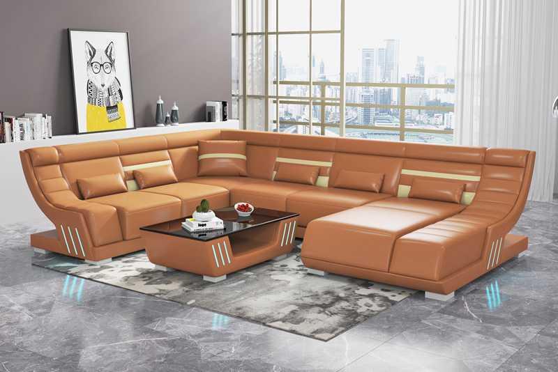Design Sofas Wohnlandschaft Sofa U Form Ecksofa Braun Couchen Möbel
