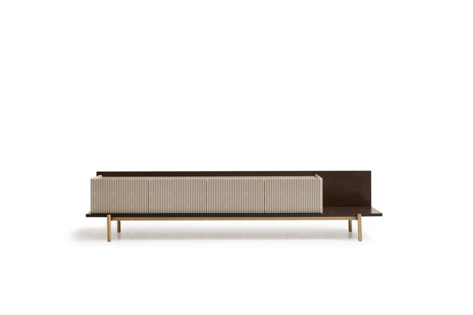 Sideboard RTV Lowboard TV Ständer Tisch Wohnzimmer Holz Beige Modern