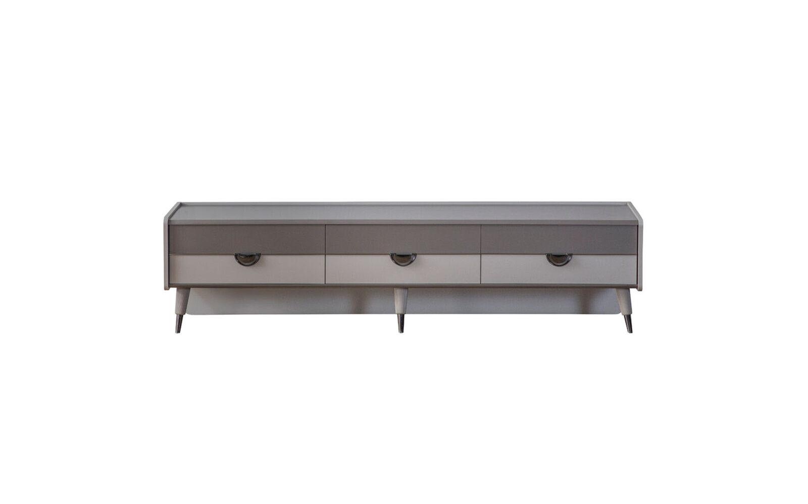 Graues Sideboard Designer Wohnzimmer TV-Ständer RTV Lowboard Möbel Neu