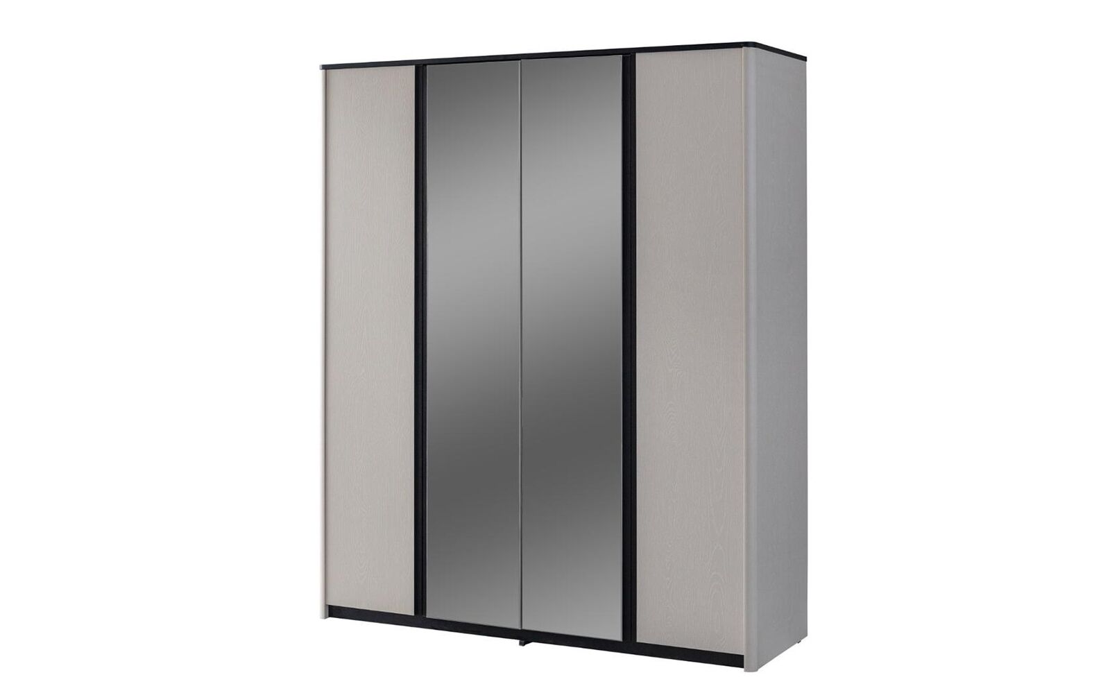 Grauer Schlafzimmerschrank Designer Spiegelschrank Holz Kleiderschrank