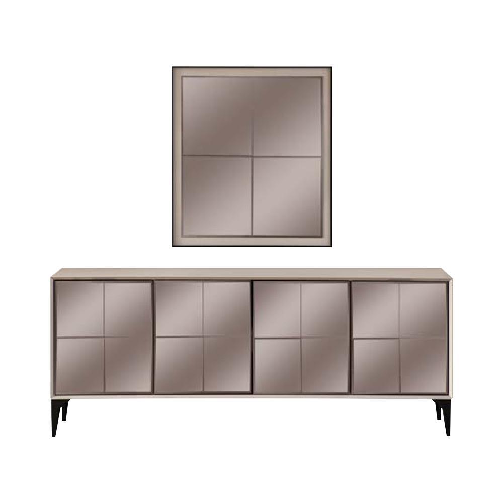 Anrichte Luxus Sideboard Schrank Kommode Holzschrank Holz Weiß Modern