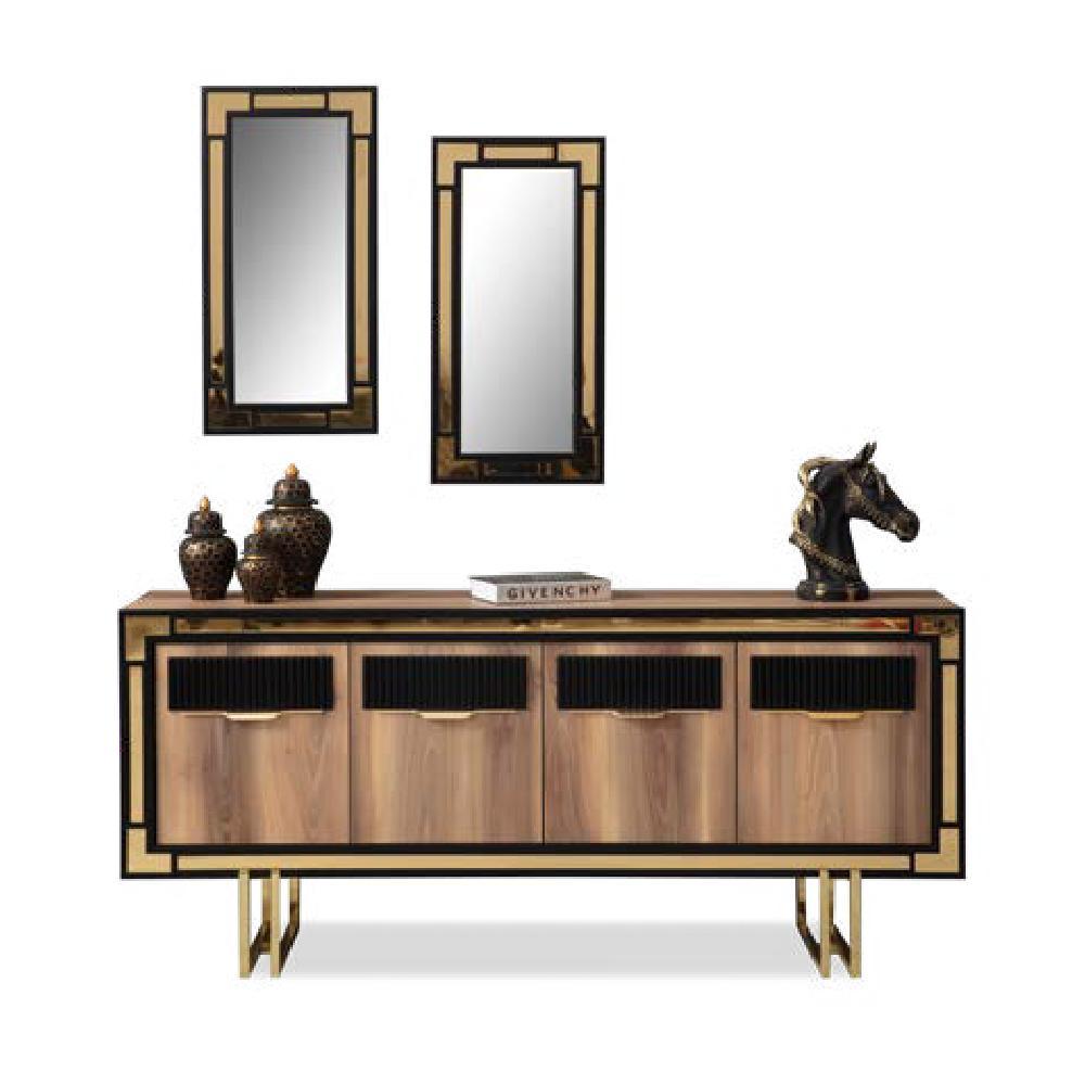 Holzschrank Anrichte Sideboard Braun Schrank Kommode Holz Esszimmer