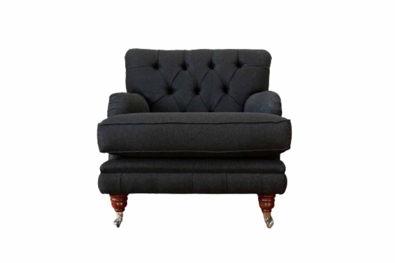 Sessel Luxus Einsitzer Couch Textil Polster Möbel Couchen Schwarz Stoff