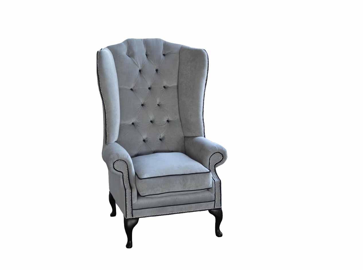 Ohrensessel Chesterfield 1 Sitzer Sessel Textil Polster Sofa Couch