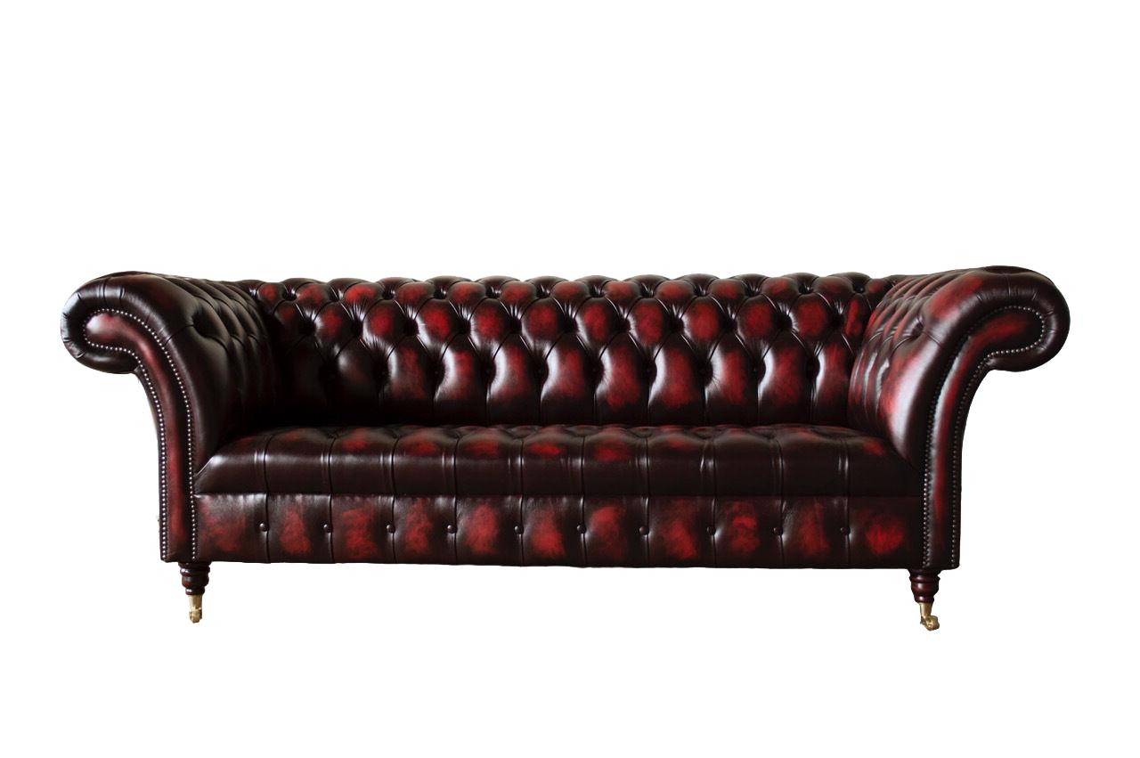 Chesterfield Leder Sofa 3 Sitzer Braun Designer Couch Luxus Polster Neu