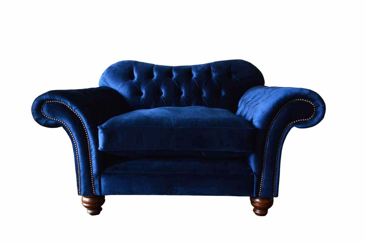 Design Sessel Couch Polster Luxus 1 Sitzer Textil Samt Einsitzer