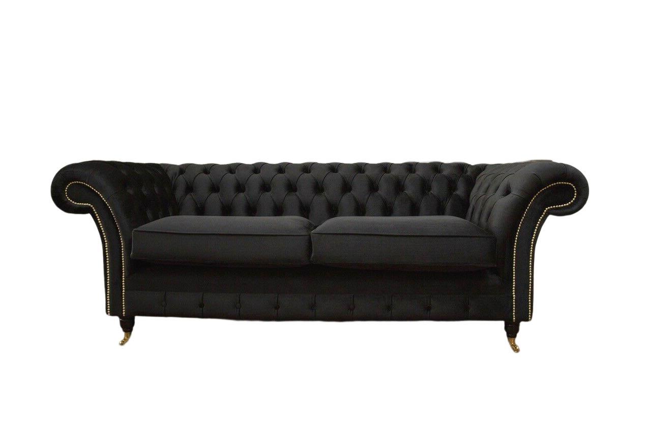 Chesterfield Sofa 3 Sitzer Couch Polster Luxus Textil Couchen Sofas