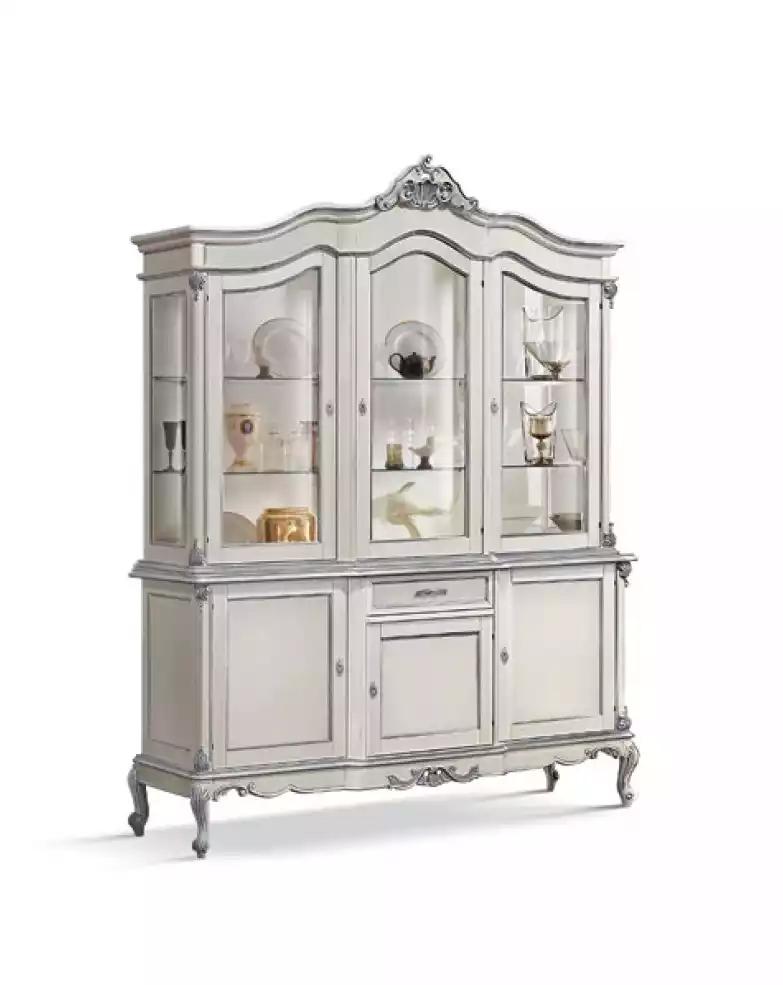 Vitrine Glas Schrank Echtholz Vitrine Anrichte Italienische Möbel Neu