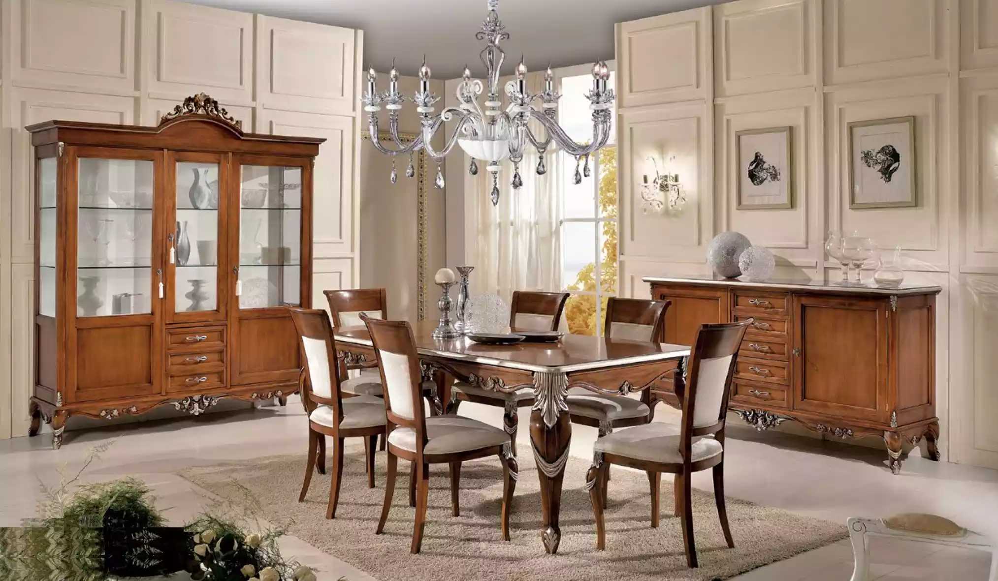 Esstisch 6x Stühle Esszimmer Essgruppe Klassischer Sideboard 9tlg Set