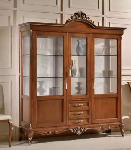 Vitrine Holz Schrank Klassische Vitrinen Holz Design Wohnzimmer Glas