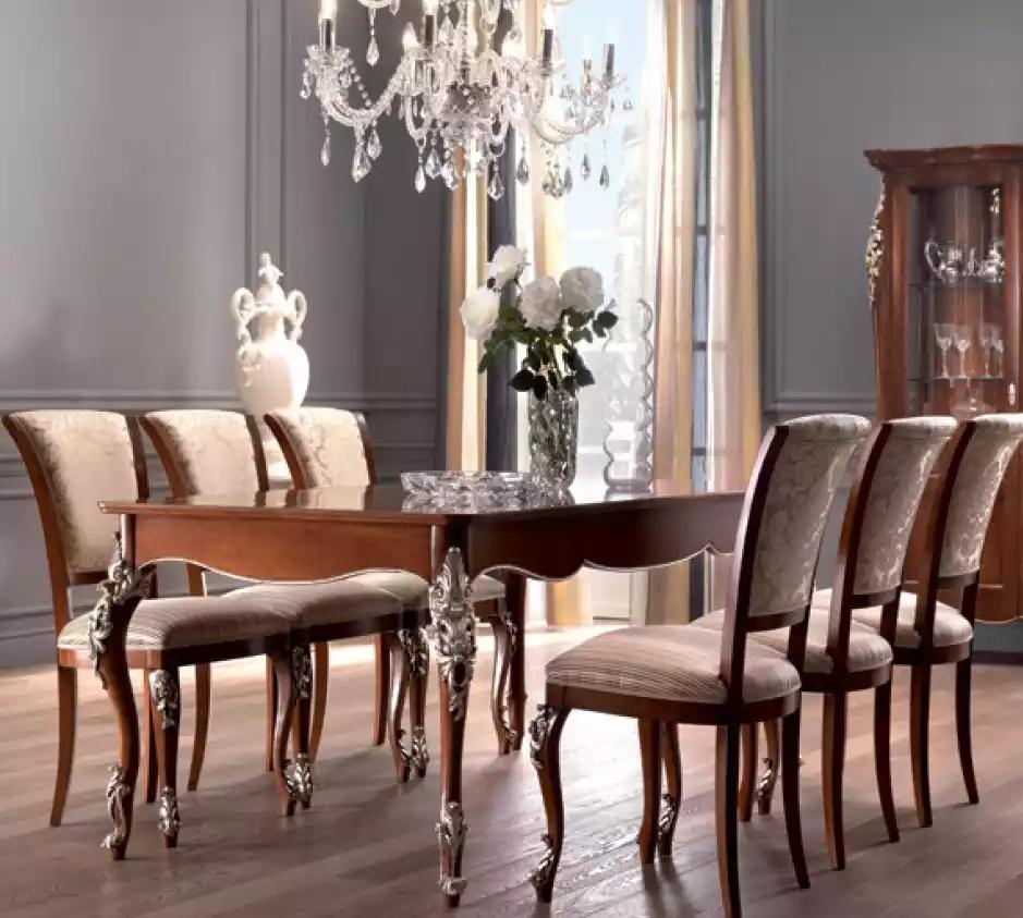 Esszimmer Set 6x Stühle Essgruppe Holz Polsterstuhl Luxus Stuhl Neu