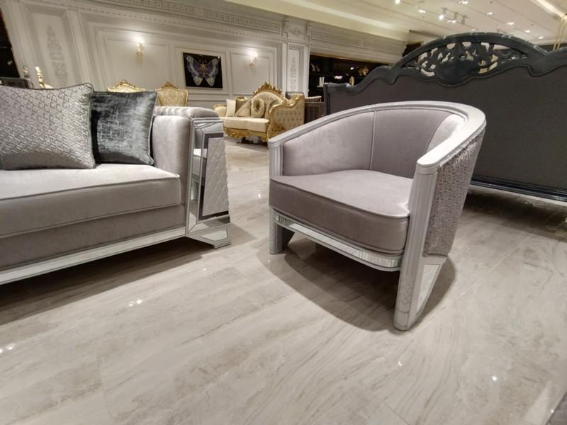 Elegantes Wohnzimmer Sitzplätzen modernen Sessel Hochwertiges Sessel Grau Sessel