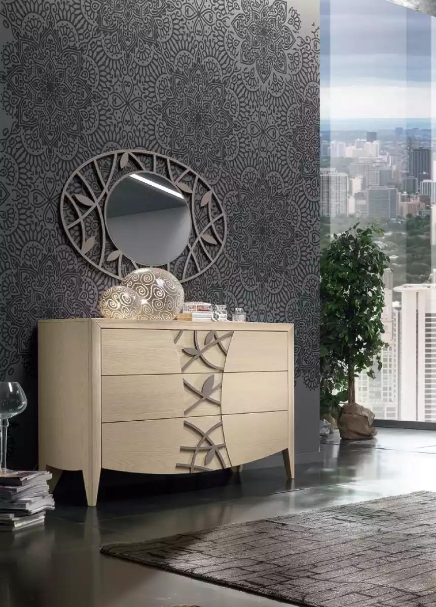 Schlafzimmer Kommode Spiegel Sideboard Kommoden Holz modernes Design Luxus