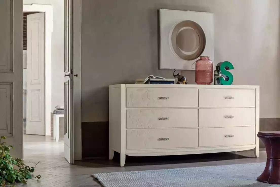 Kommode Wohnzimmer Design Sideboard Stil Modern Luxus Weiß