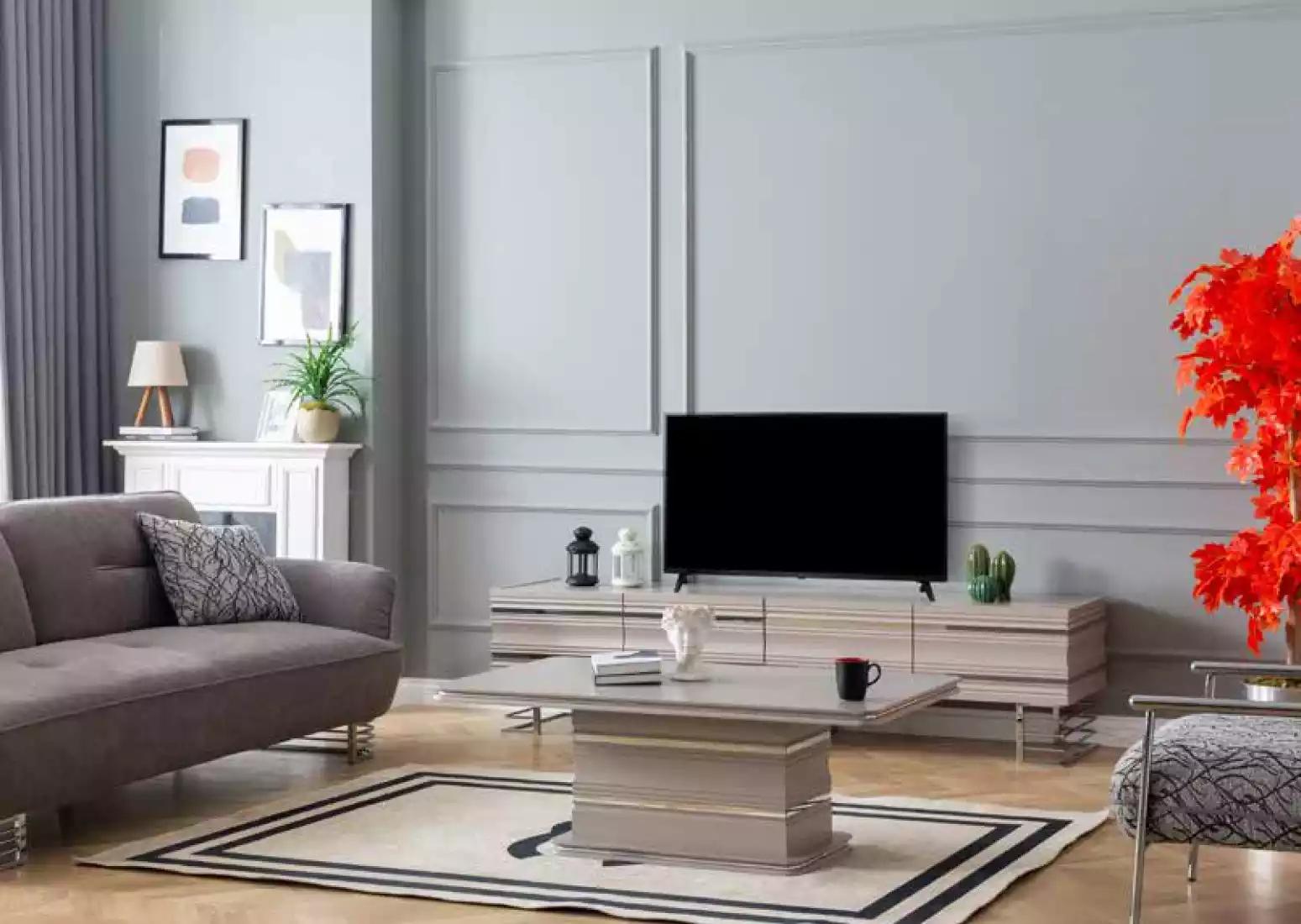 Wohnwand TV-Ständer Couchtisch Set Wohnmöbel Praktisch Wohnzimmer