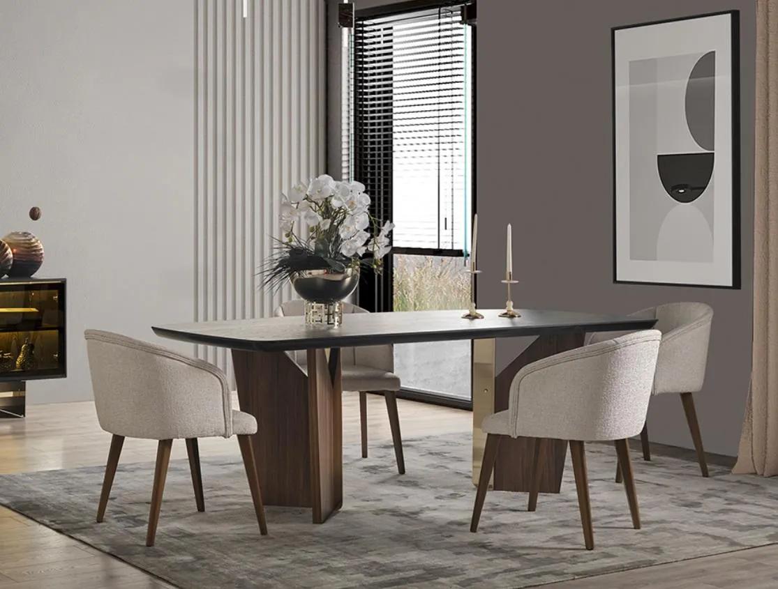 Tisch 6x Stühle 7tlg Esszimmer Holztisch Design Esszimmer Set Gruppe