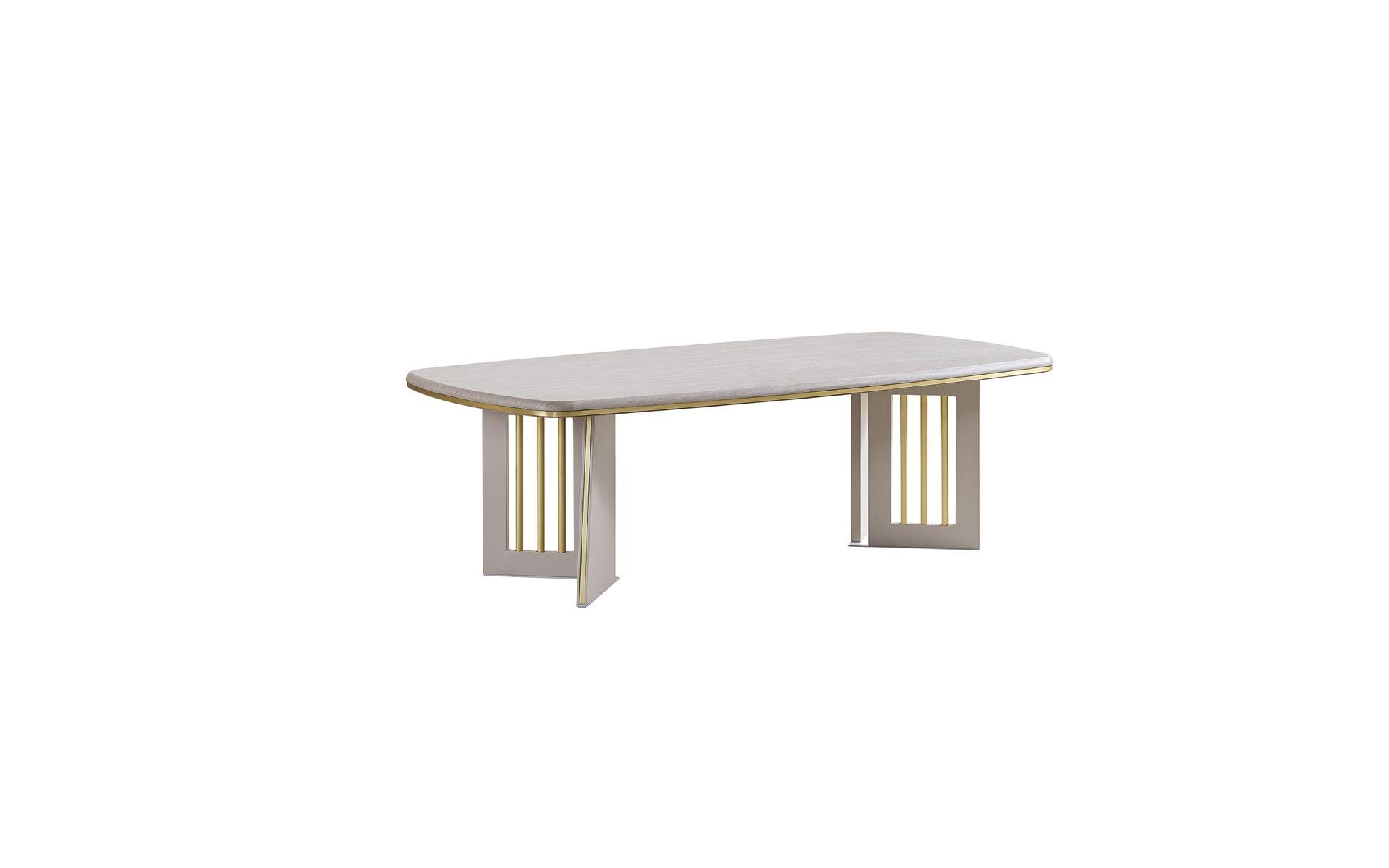 Weißer Halbrunder Edler Couchtisch Designer Holzmöbel Luxus Holztische