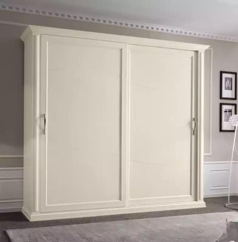 Moderner Kleiderschrank Schlafzimmer Holz Beige Schrank Luxus Möbel