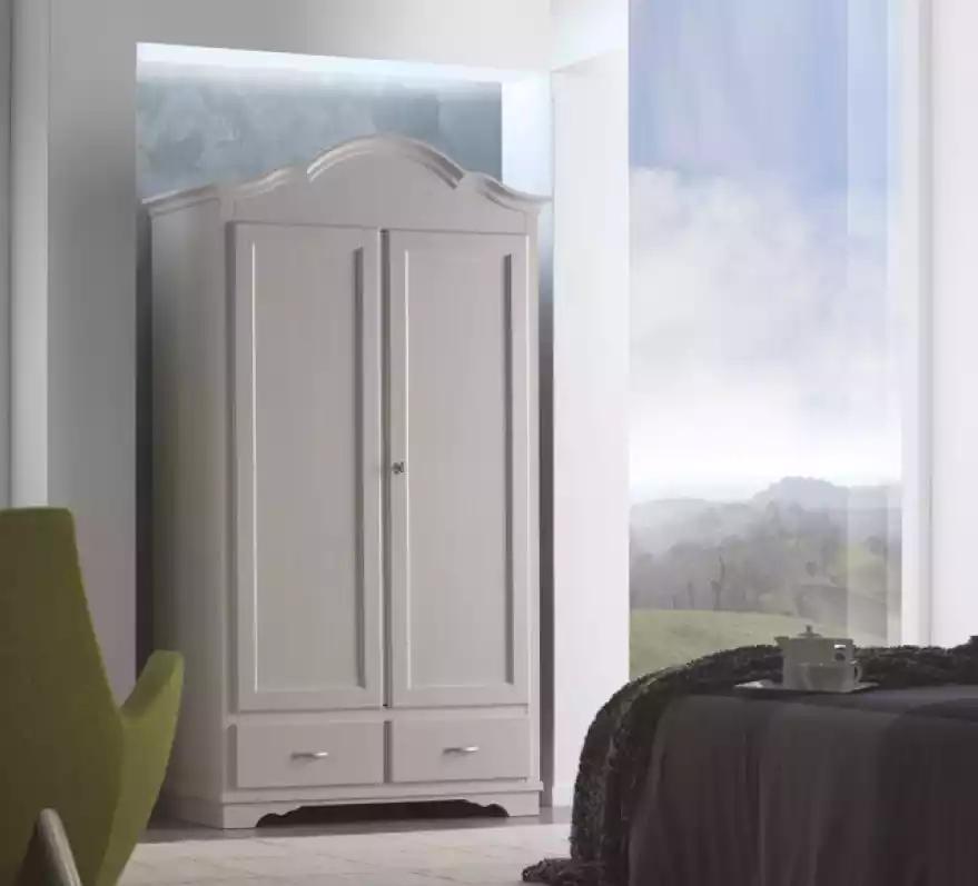 Schlafzimmer Holz Kleiderschrank Weiß Schrank Stil Klassische Möbel