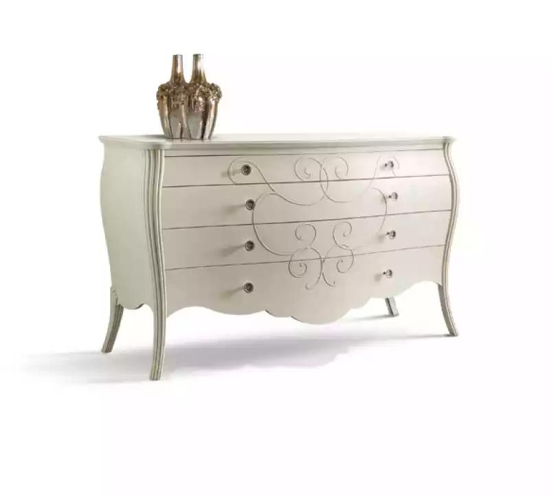 Möbel Design Klassischе Kommode Schrank Weiß Luxus Holz Neu