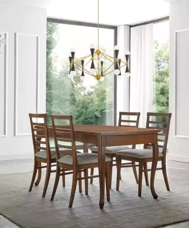 Komplett Set Esstisch 4x Stühle Esszimmer Garnitur Holz Tisch 5tlg