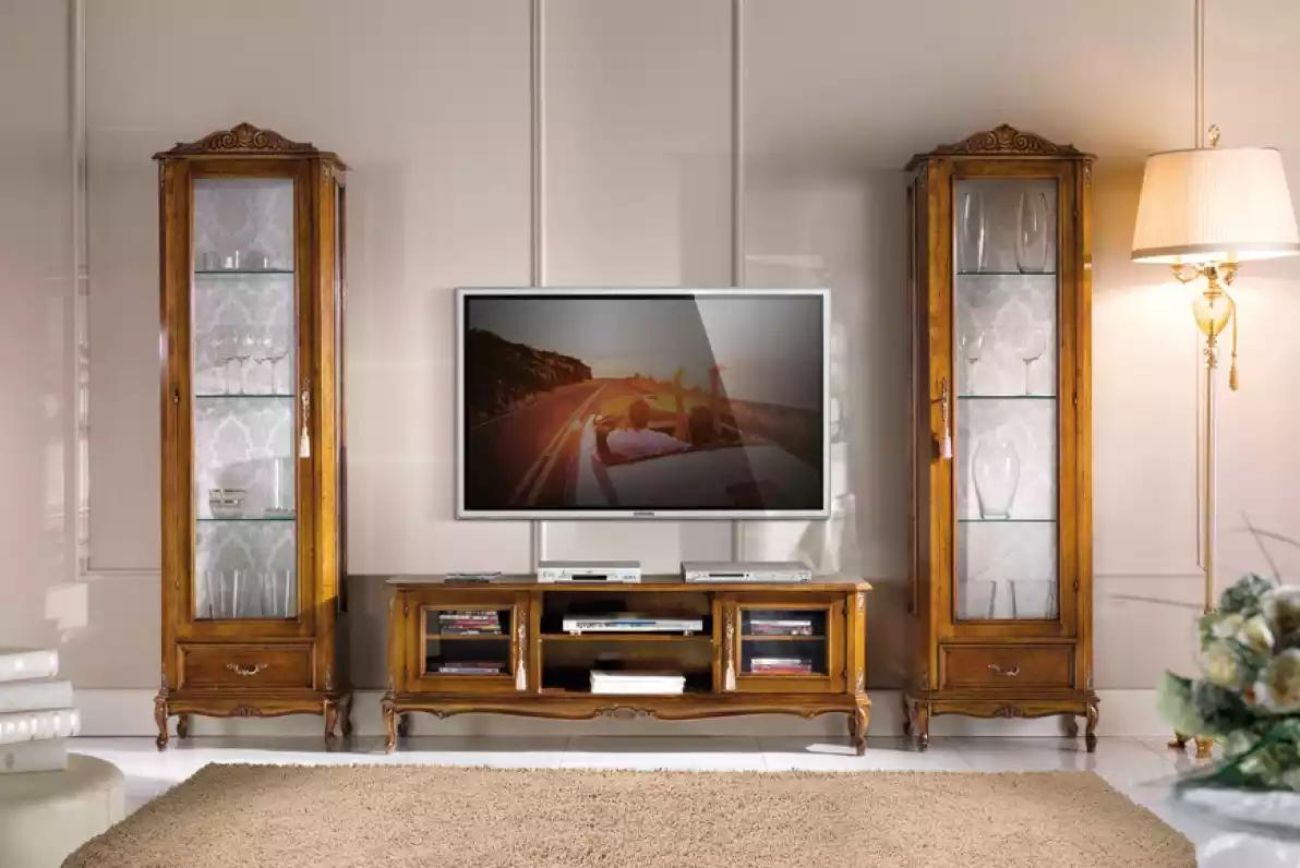 Wohnzimmer 2x Vitrine Schrank Wohnwand tv Ständer Design Set 3tlg Neu