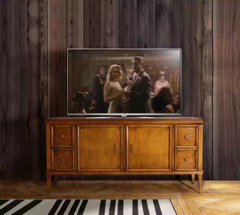 TV-Ständer Wohnzimmer Braun Möbel Holz Sideboard Stil Klassisch