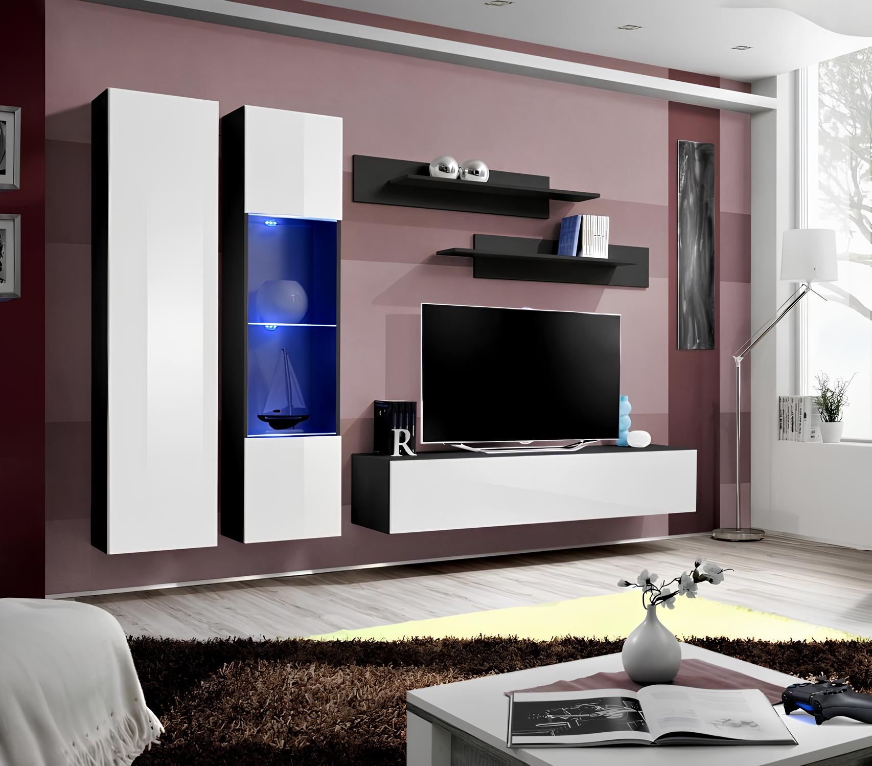Wohnwand Luxus Wohnzimmer Möbel Komplette Set 5 tlg Moderne Design