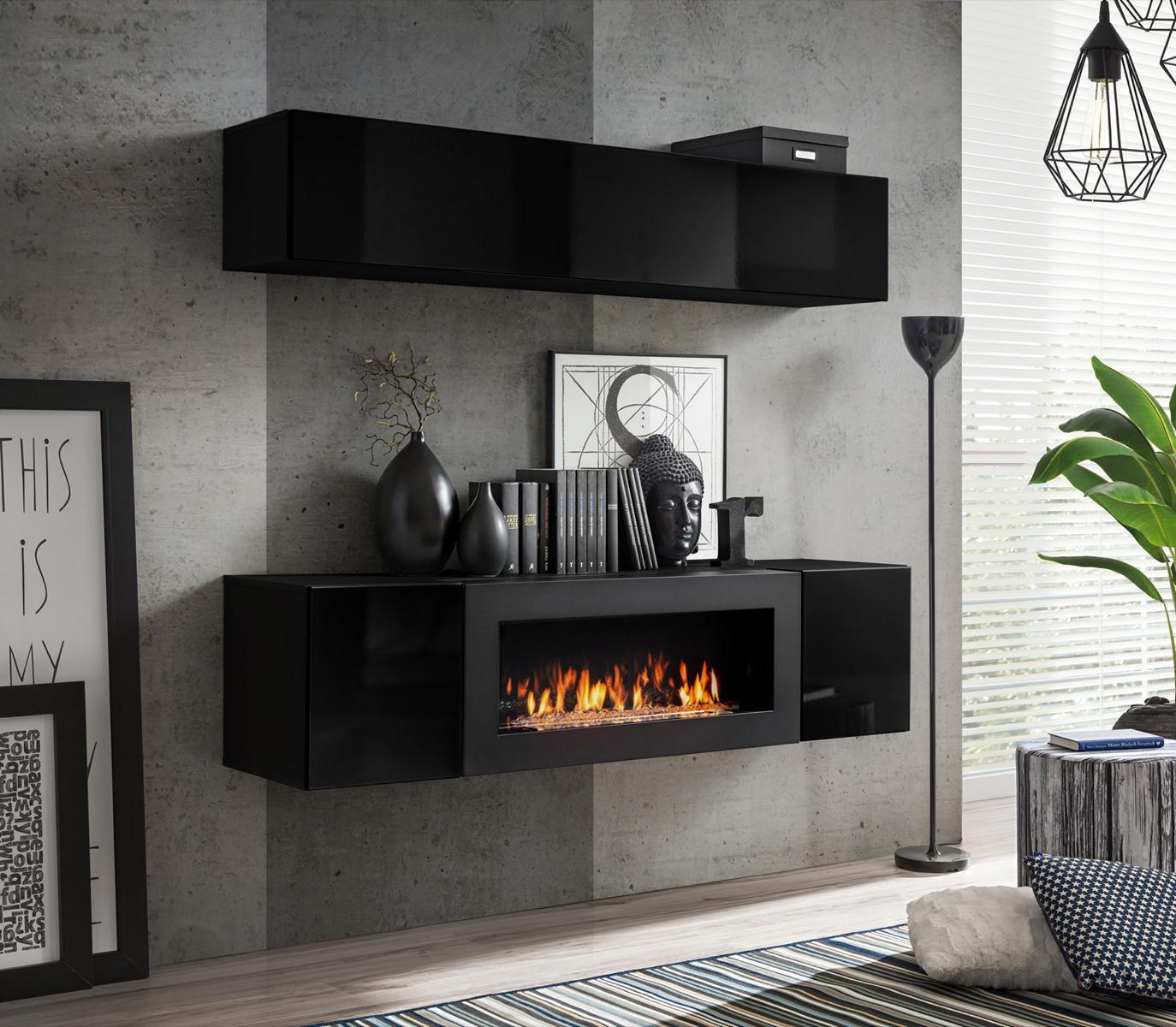 Wohnwand Komplett 2tlg. Sideboard Luxus Hochglanz Einrichtung Modern Designer