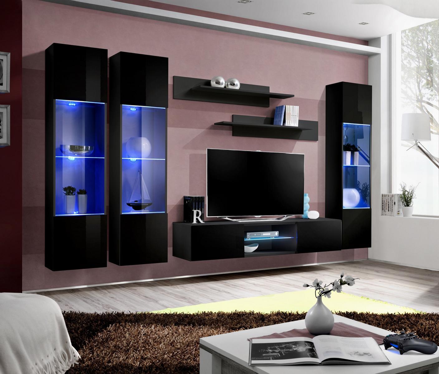 Wohnzimmer Möbel Wohnwand Designer Einrichtung Modern Stil Wand Regale