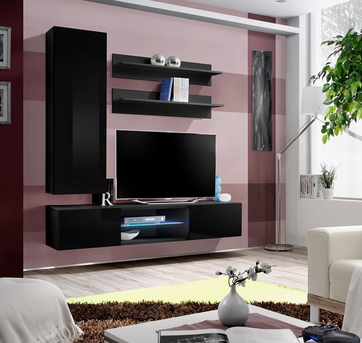 Garnitur Wohnwand Luxus Set Wohnzimmermöbel Wandschrank Wandregale Schrank Neu